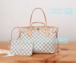 Copy L---V Neverfull PM Damier Azur Women Handbag with a Pouch 